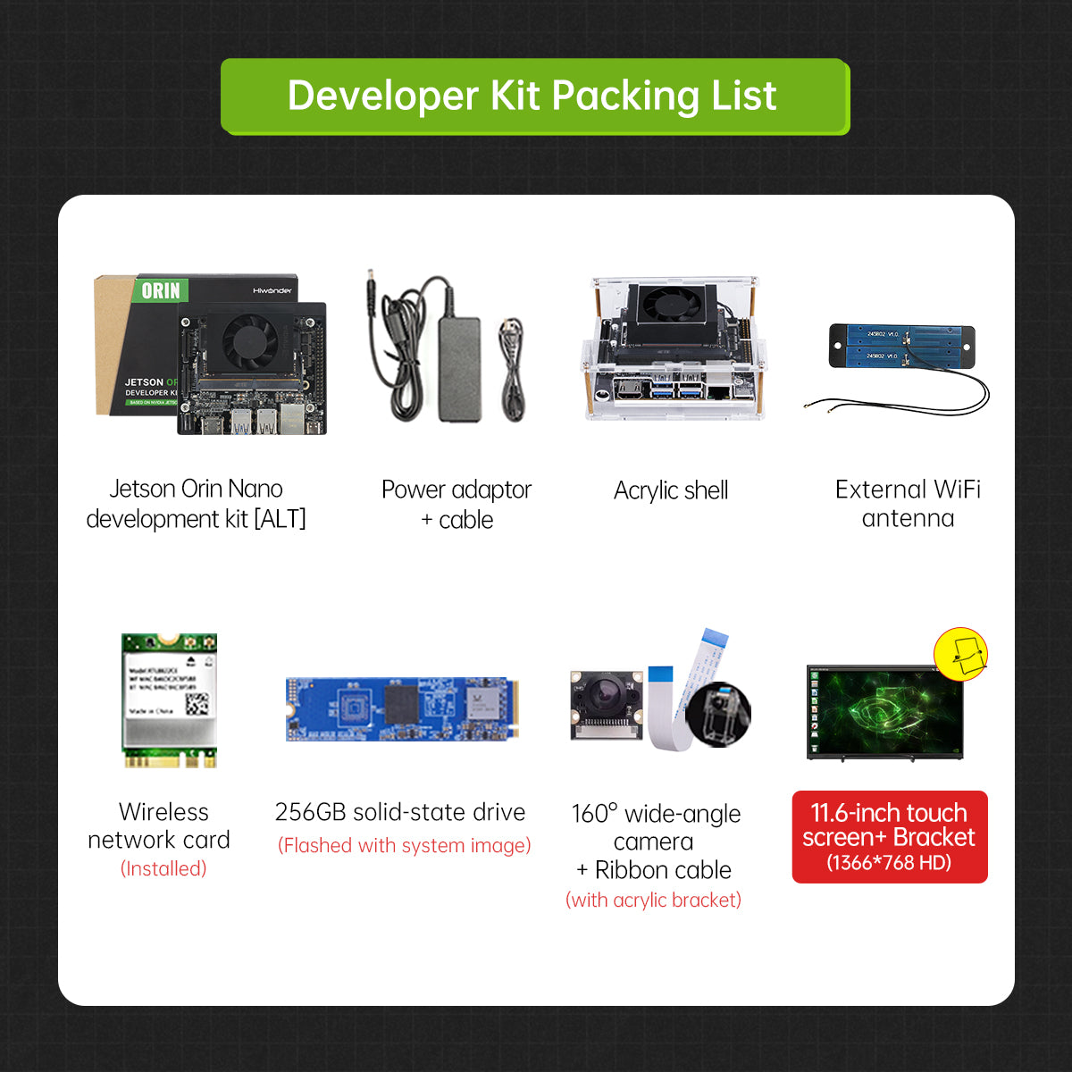 Hiwonder Jetson Orin Nano Development Kit 4GB/8GB SOM Module Hiwonder Jetson Orin Nano Development Kit 4GB/8GB SOM Module